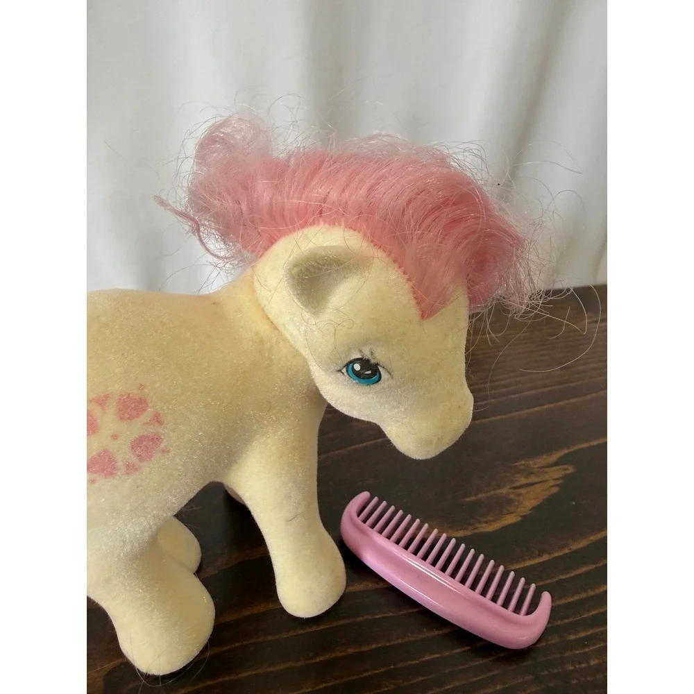 Vintage G1 My Little Pony So Soft Sundance Pink Flocked Hasbro 1980s Toy‎